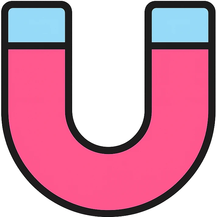 pink magnet, simple, clear, visually appealing emoji