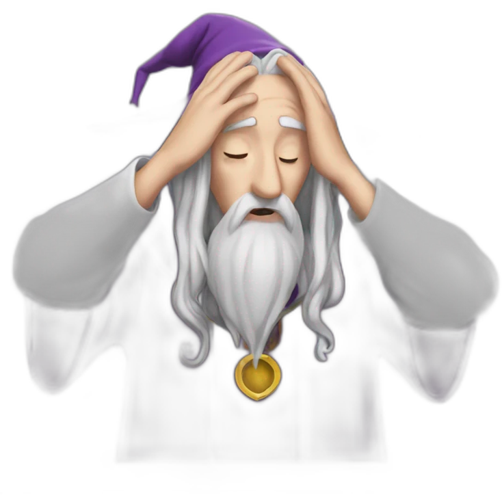 male wizard doing a face palm emoji