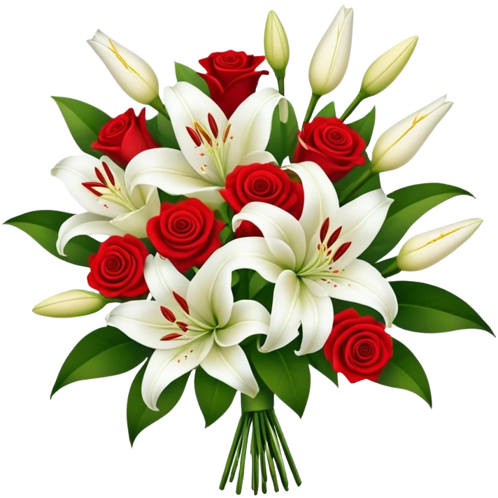 Wedding bouquet of lilies and roses emoji