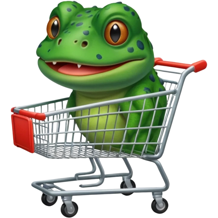 bufo using a shopping cart emoji