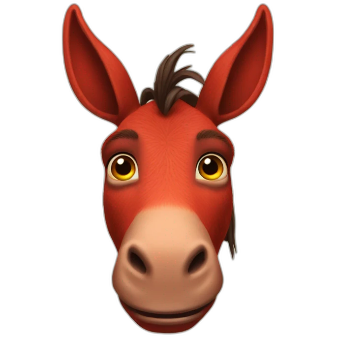 Red donkey from shrek with face tattoo emoji