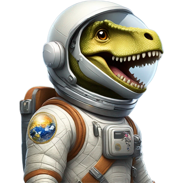 astronaut riding a dinosaur  emoji