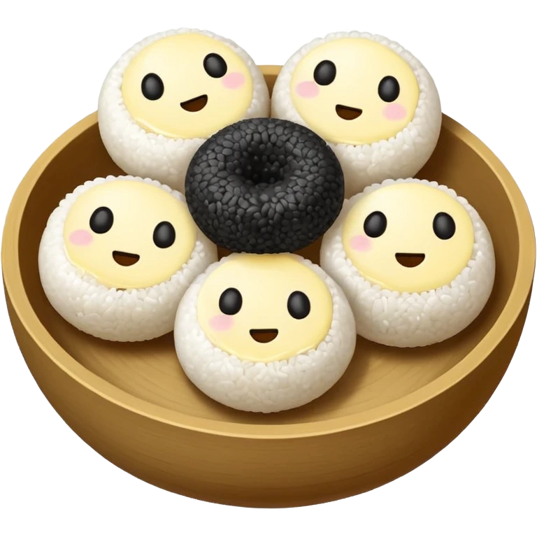 black sesame seeds mized with sugar and butter inside small glutinous rice balls emoji