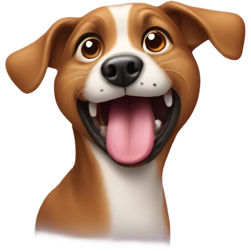 playful dog with tongue out emoji
