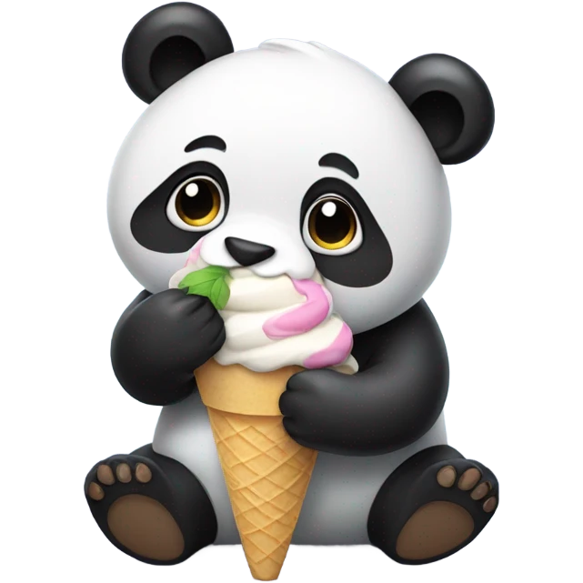 Panda eating ice cream emoji
