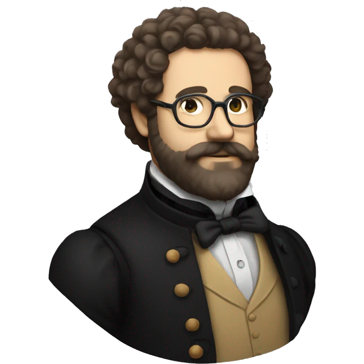 georges bizet composer with curly hair and beard an glasses emoji
