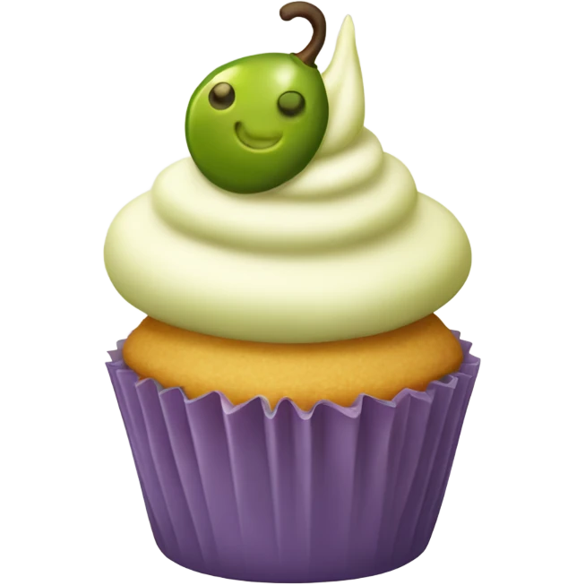 Vanilla cupcake with a pickle on top  emoji
