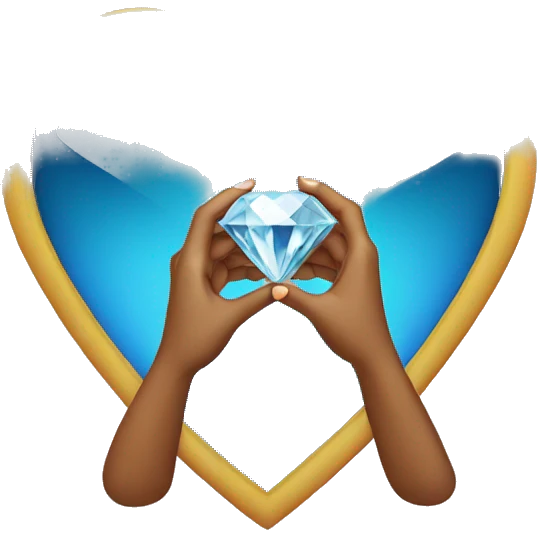Heart holding diamond rings  emoji