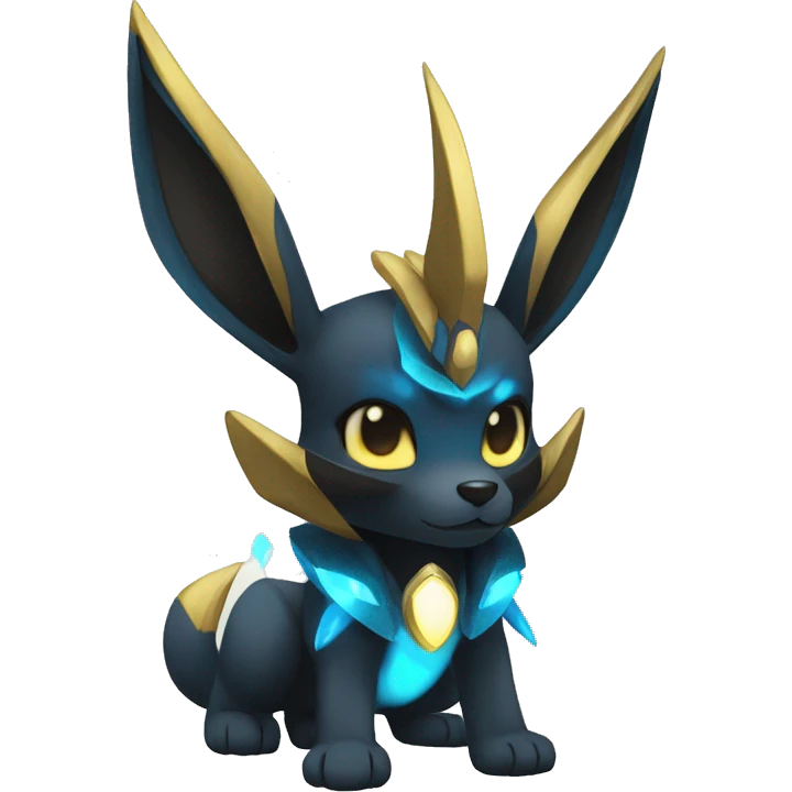 Shiny Sparkle Chibi Anubis-Umbreon-Lucario-Fakémon full body emoji