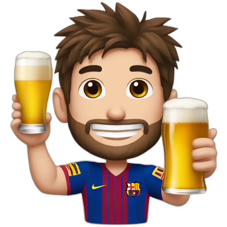 Messi avec une biere emoji