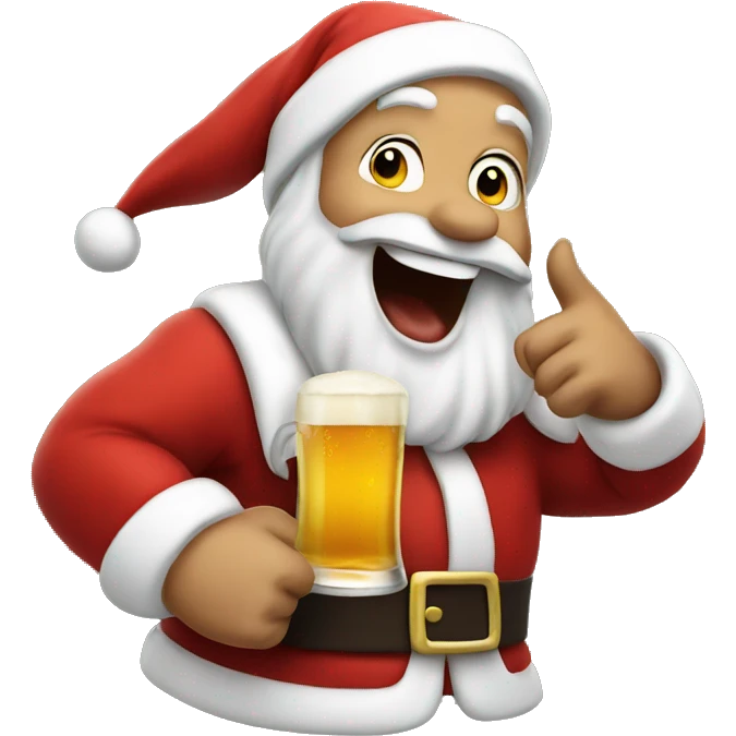 Santa Claus cheering a beer  emoji
