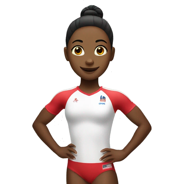 a female gymnast introducing the first place podium emoji