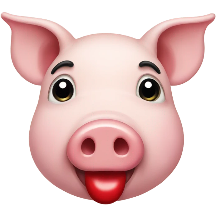 Pig wearing lipstick emoji