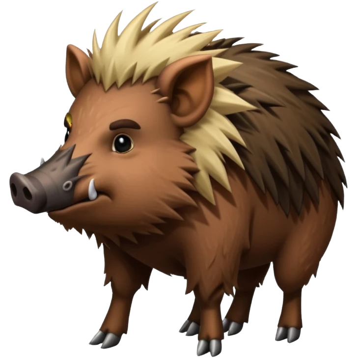 wild boar, punk hair, full body emoji