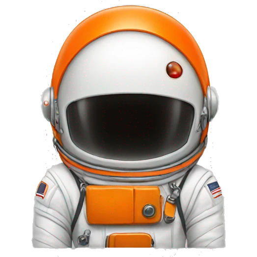 A orange astronaut helmet emoji