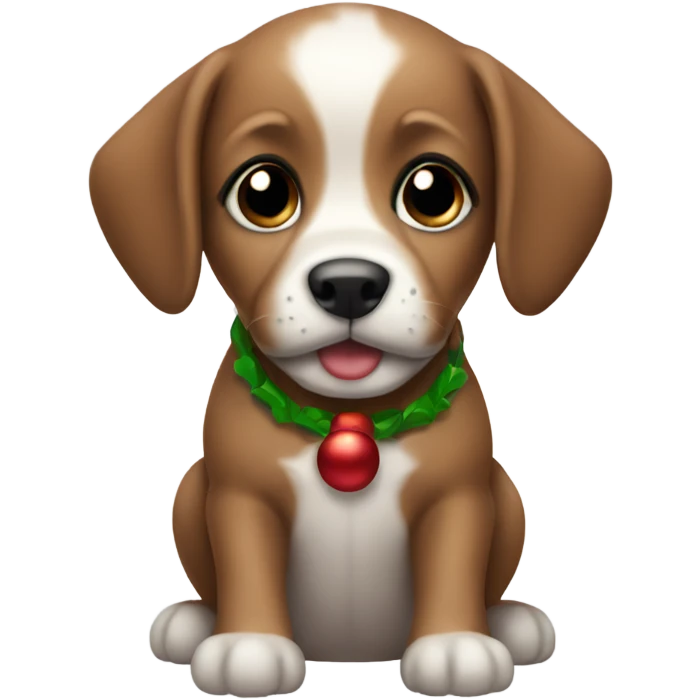 Christmas puppy emoji