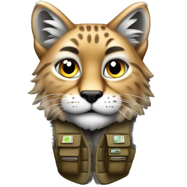 A lynx with a VC vest emoji