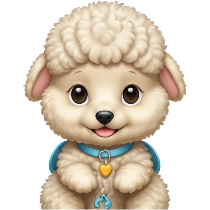 smile, baby Poodle
, only face  emoji