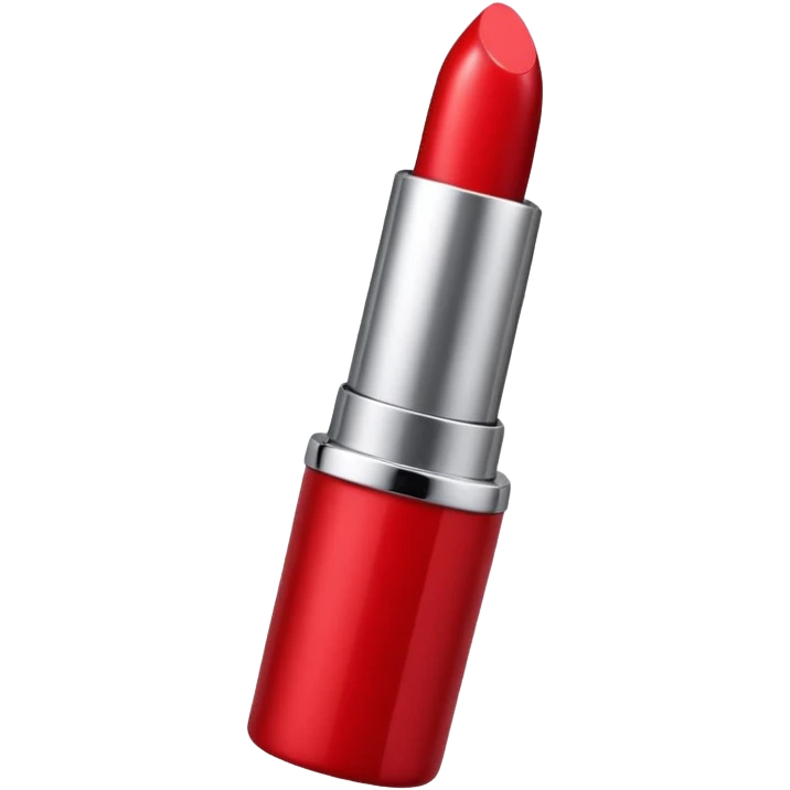 lipstick bullet, polished silver chrome, sexy beauty symbol emoji