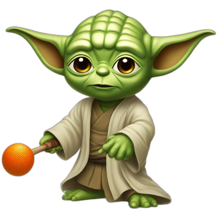 yoda joue au ping pong emoji