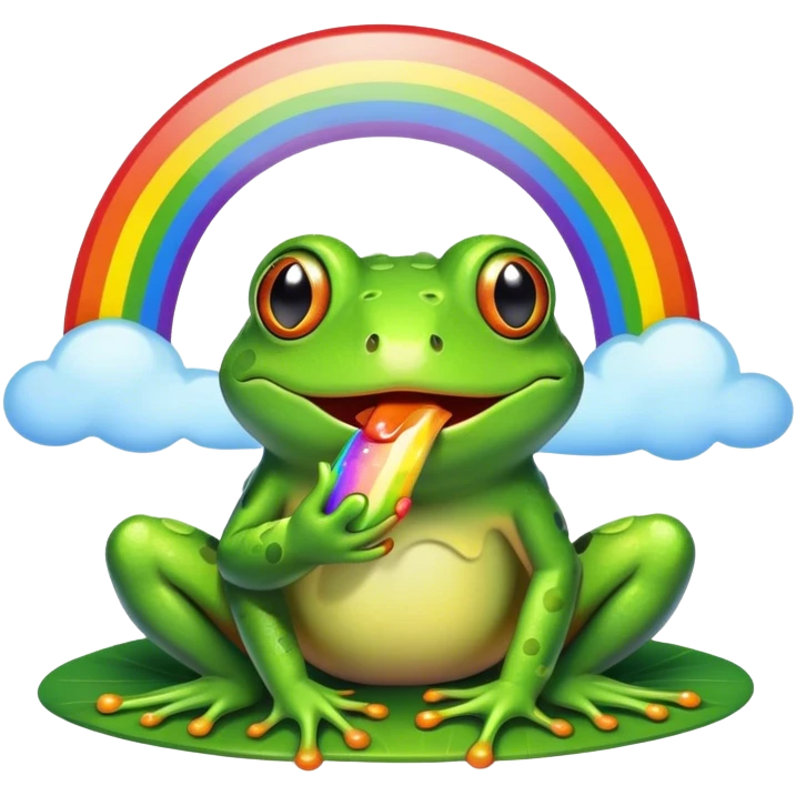 frog eating rainbow emoji