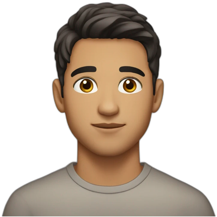 26 years old latin guy, without bear, brown eyes, fade hair style, straight hair emoji