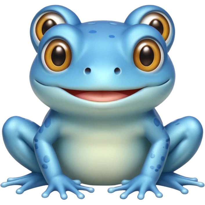 light blue frog smiling  emoji