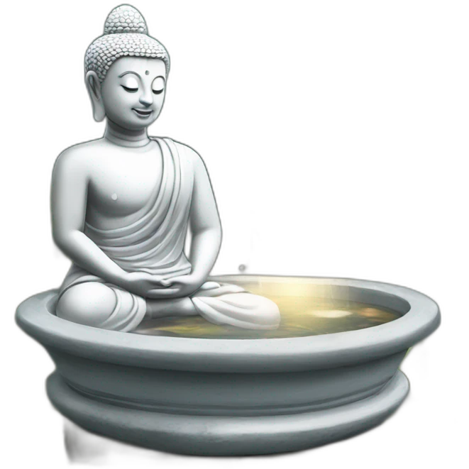 A small homemade water fountain inside which there is a Buddha statue, which is very beautiful and traditional emoji