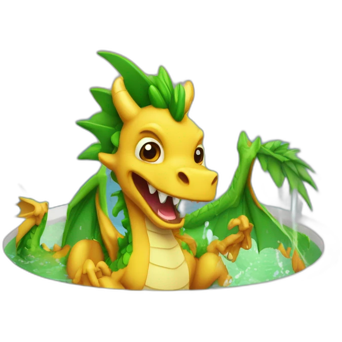 Dracofeu dans une baignoire emoji