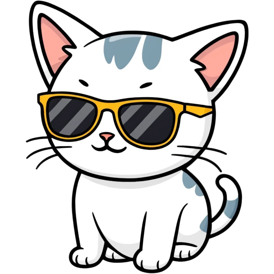 Cat with sunglasses emoji