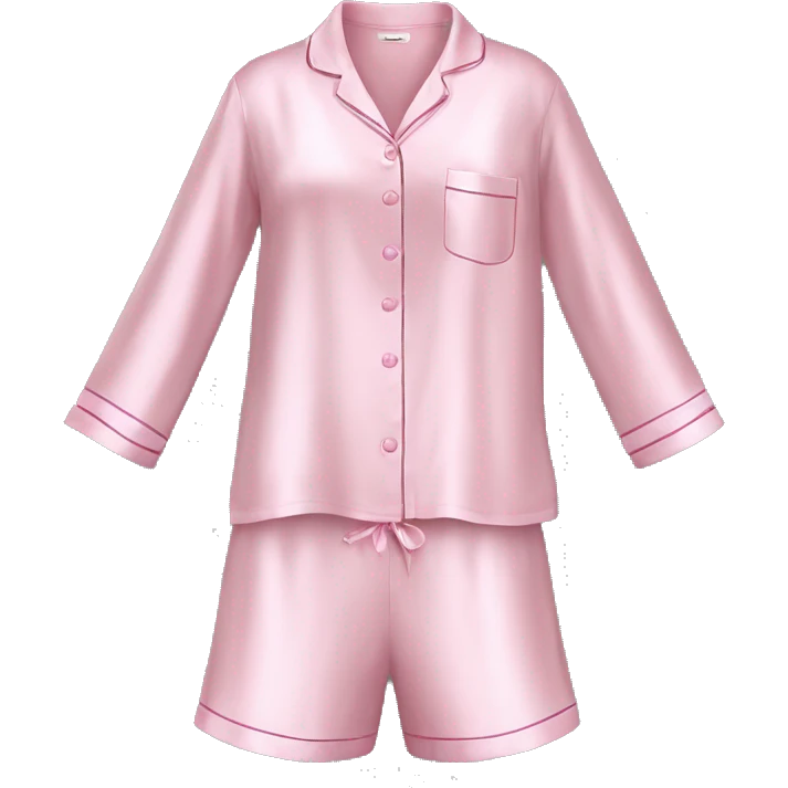 Light pink silk pyjamas set emoji