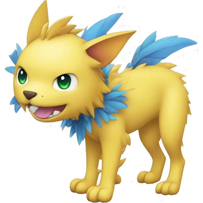 Kawaii cool Digimon-Fakemon-animal full body emoji