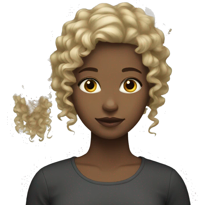 Girl white with hair curly black emoji