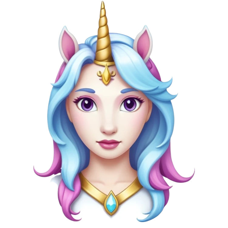 unicorn queen white skin, magical emoji