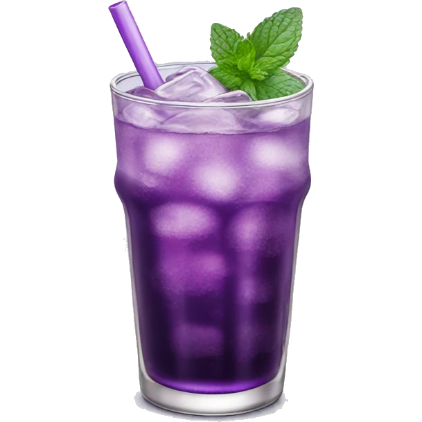 Purple longdrink with mint emoji