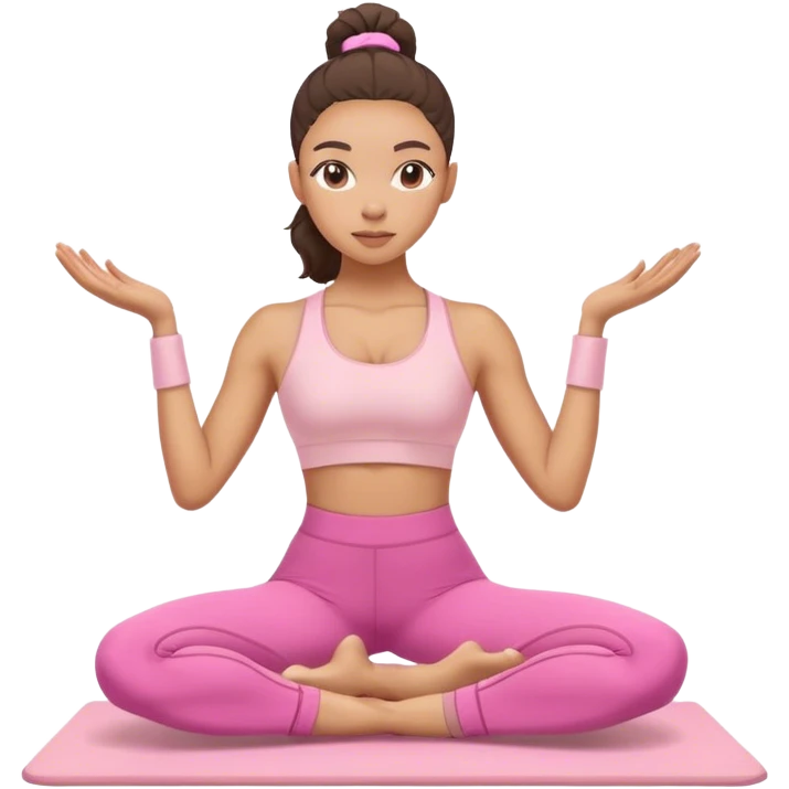 lightskin girl wearing light pink doing pilates emoji