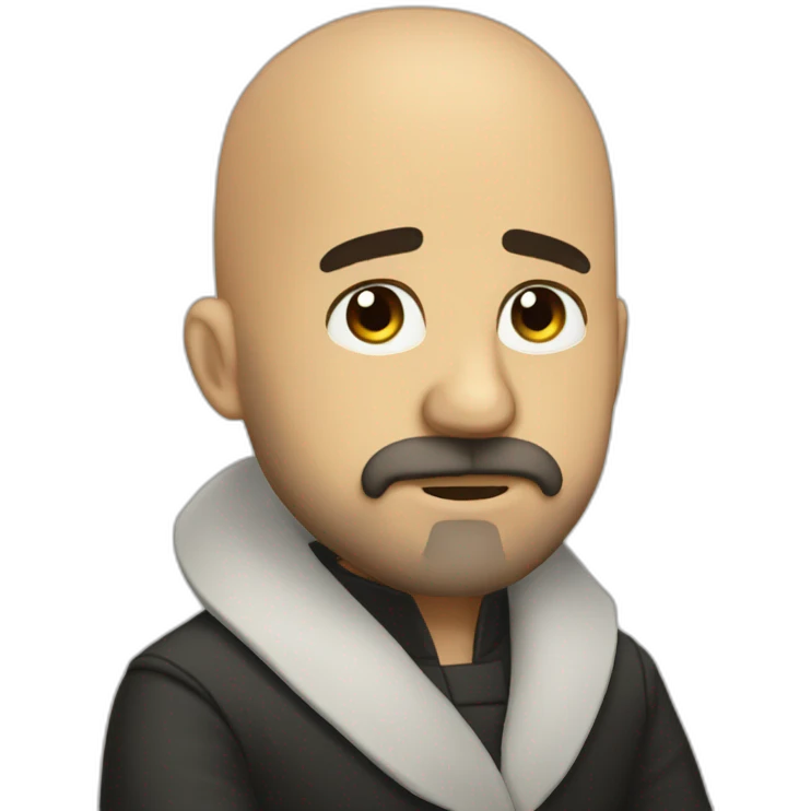 Señor Juan Cuesta bald with beard, depressed emoji