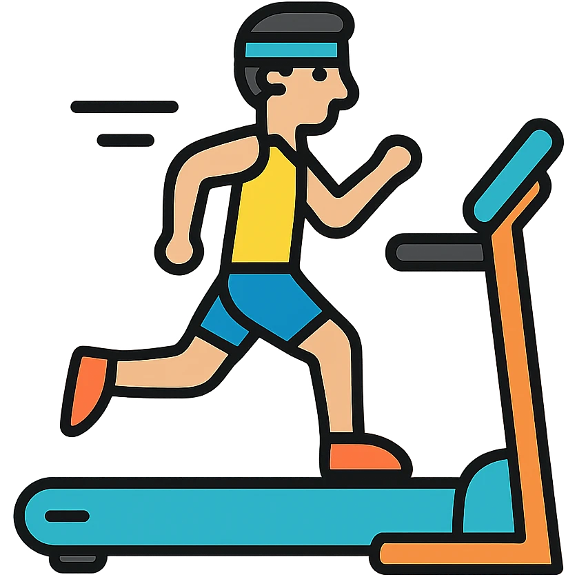 A sportsman who is spending a lot of time on the treadmill emoji