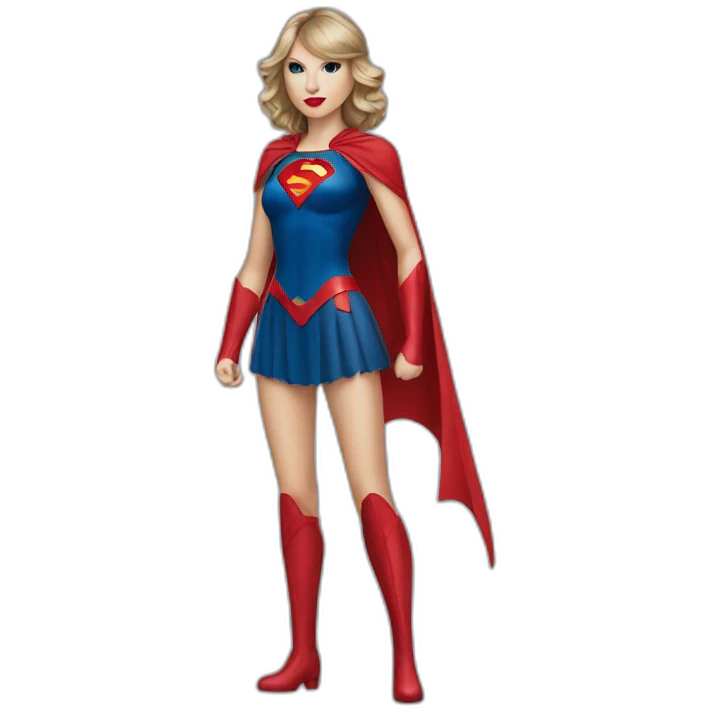 taylor swift wearing a superhero outfit full body emoji