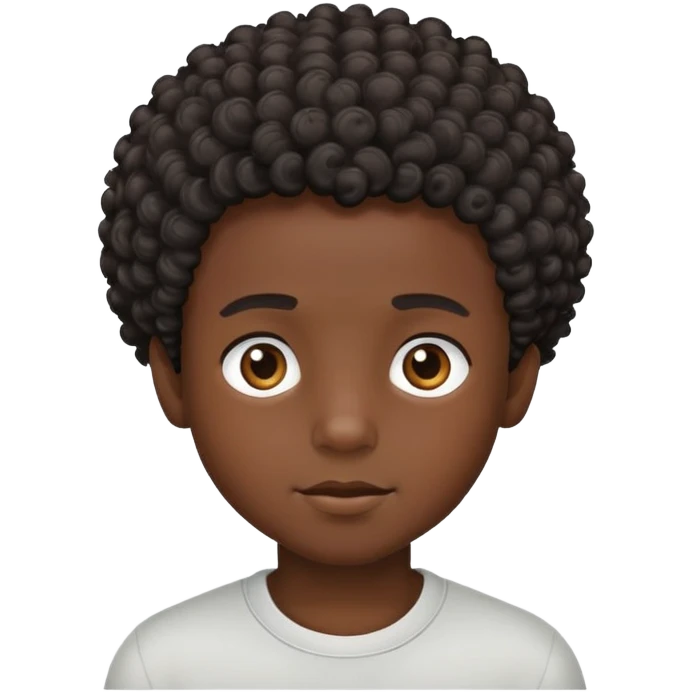 Black boy with a curly short hair and  emoji
