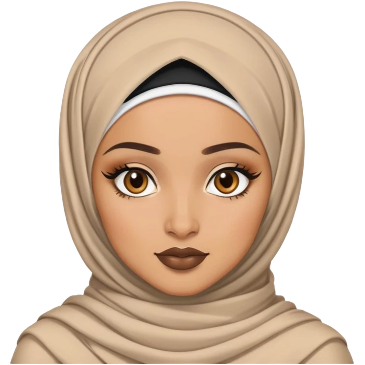 pretty lightskin hijabi baddie with makeup emoji