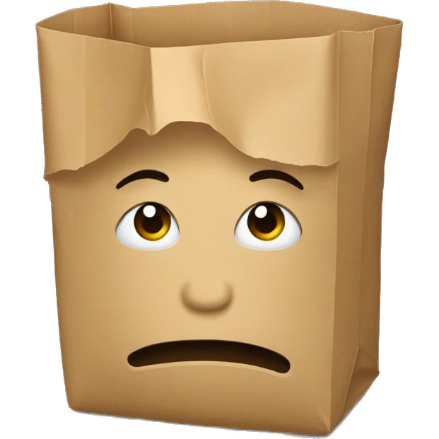 Head covered with paper bag emoji