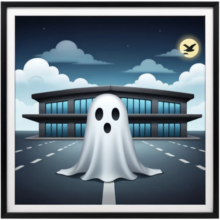 Ghost airport image in professional look emoji