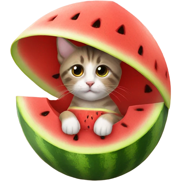 Kitten wearing a watermelon costume  emoji