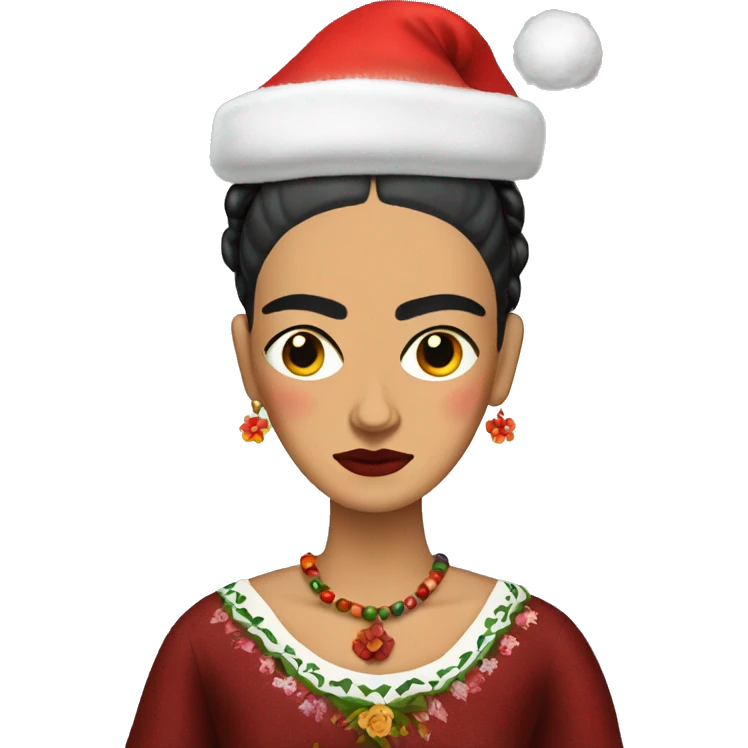 Frida Kahlo as santa claus emoji