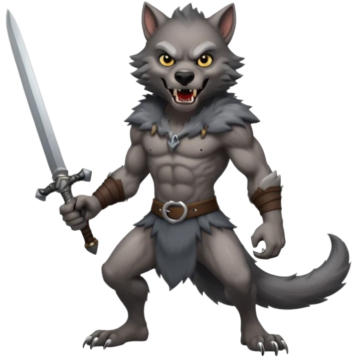 Werewolf with sword emoji