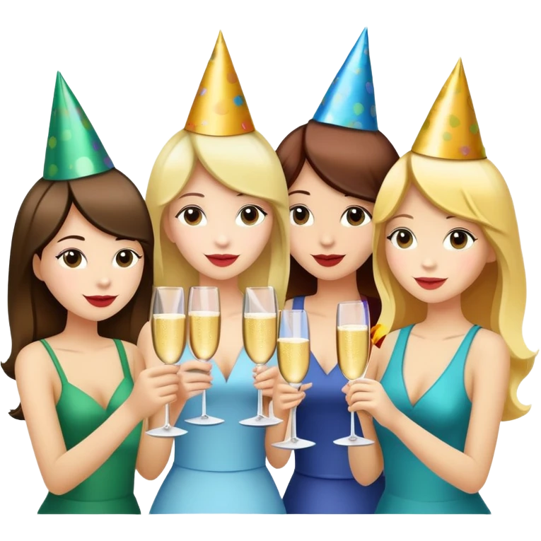 4 girls partying emoji
