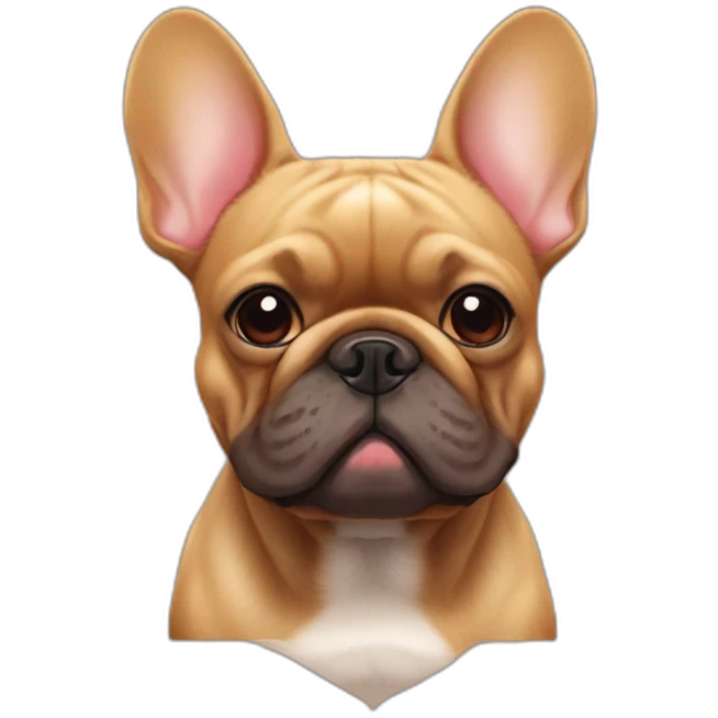 french bulldog dog old cheerful fat red same color emoji