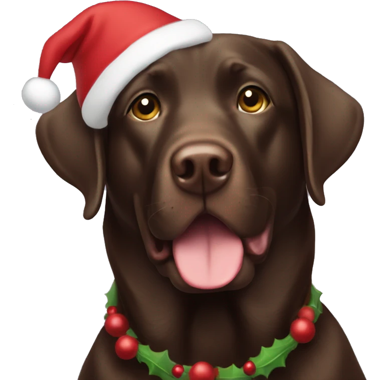 Chocolate lab Christmas  emoji