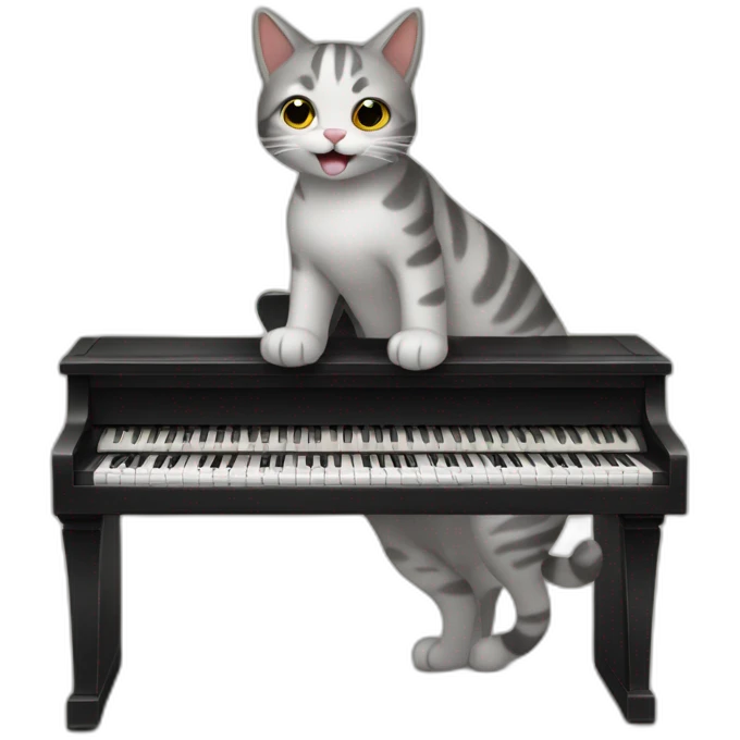 Gato tocando el piano emoji